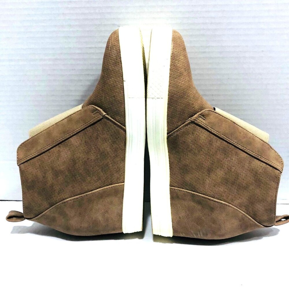Catherine Malandrino Sabra Tan Suede Ankle Boots Booties Women's 8 Hidden Wedge - Picture 4 of 10